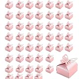 50 Pezzi Carta Perlata Scatola per Caramelle Rosa Scatole Bomboniere Farfalla Farfalla Rosa Scatola per Matrimoni, Compleanni, Feste