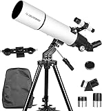 CELTICBIRD Telescopio 80 mm Apertura 600 mm - Telescopio astronomico di rifrazione per adulti e principianti - AZ Mount con zaino, filtro lunare