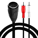 TECHZOCO Cavo Audio Stereo DIN femmina RCA maschio, cavo DIN 5 pin femmina a rca, cavo midi a rca, stereo, adatto per sistemi Bang & Olufsen, Naim, Quad, 20 cm