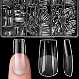 ZIFUTON 504 Pezzi Tip In Gel Per Unghie Quadrate, 12 Taglie Tip Unghie Ricostruzione, Copertura Completa Tip Gel Unghie per Saloni di Manicure Professionale, Nail Art Principiante