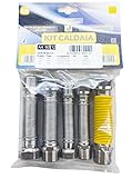 Kit tubi flessibili estensibili caldaia acciaio inox 100 200 gas 3/4 mf uni 11353 2 1/2 mf 2 3/4"mf acqua