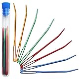 ARPDJK Set di 9 aghi da cucito, in alluminio, con cruna grande, per ricamo a mano, con tubo trasparente, aghi da rammendo, per lana, cucito, maglia, uncinetto