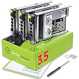 WorkDone Pacco da 3 - Caddy hard disk 3,5 pollici con adattatore HDD 2,5 pollici - compatibile per server Dell PowerEdge elencati - Manuale - Etichette adesive - Cacciavite - Viti per Tray HDD