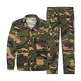 Militare tattico Mens Caccia BDU Uniforme, camicia militare giacca cappotto e pantaloni, tuta mimetica primavera e autunno., Mimetico, 5X-Large