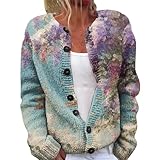 Cocila Cardigan Aperto Frontale Elegante E Leggero con Stampa per Donna Montone Rosso (Blue XL) Piumino Leggero Donna Primavera Giubbotto Pelliccia Giacca Ecopelle 100 G Cappotto Gotico