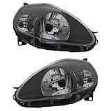 Set di fari alogeni anteriori sinistro e destro, vetro trasparente/antracite con motore elettrico per Model Grande Punto 199_ 199