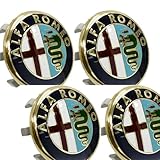 LXBSXY 4 Pezzi Coprimozzo Ruota Centrale per Alfa Romeo 147 2003-2010 50.25MM, Coprimozzi Coprimozzo per Auto Tappi Mozzo Ricambio Accessori Lo Styling del Logo Dell'Auto,B