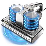 Aspirapolvere per materassi antiacari, aspirapolvere antiacari da 16 KPA con UV, 500W con forte potenza d'aspirazione, con funzione di aria calda,ultrasonico,rimuove allergeni e polvere