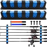 JNZLT 2 supporti per canne da pesca, da parete, orizzontale, portatile, con 2 nastri per canne da pesca e 4 viti per camera da letto e garage