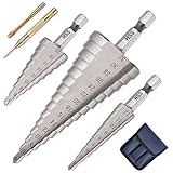 flintronic® Punte Coniche, Fresa Conica Trapano a Gradini, HSS Titanium, Misure 4-12/4-20/4-32, Buco Cutter a Scalini per Eseguire Foro In Metallo Acciaio Ottone Legno Plastica Ferro…