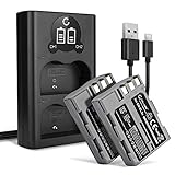 CELLONIC, Batteria per Fotocamera, compatibile con Nikon EN-EL3e, D90, D80, D700, D50, D200, D300 (7.4V, 1600mAh) 2 Pezzi + Doppio caricabatterie