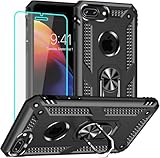 Cover per iPhone 8 Plus, Cover per iPhone 7 Plus Con Proteggi Schermo, Custodia Slim Silicone Bumper Antiurto Telefono Case con Kickstand per Apple iPhone 8 Plus/7 Plus (Nero)
