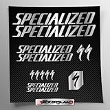 Kit adesivi compatibile con telaio MTB Mountainbike e casco | decals sticker Decalcomanie bici scritte loghi | Stickersland® (Argento Lucido Metallizzato)