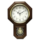 Timekeeper Essex Westminster Chime Orologio da Parete a Pendolo in Finto Legno, 44,5 x 28,6 cm, Noce
