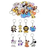 JZK 32 x Gommi Portachiavi Animali set Silicone Porta Chiavi Bambini bomboniera pensierino omaggi regalino Gadget Ringraziamento Dopo Festa Compleanno Giocattoli Bambina Bambino
