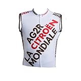 2022 world tour pro team AG2R Uomini Ciclismo Wind Vest,Windbreaker Bike Gilet Antivento MTB Senza Maniche Abbigliamento （XL）