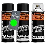 TRISTARcolor Set di bombolette spray per moto, per Kawasaki 777 Verde, vernice di base, vernice trasparente, bomboletta spray da 400 ml