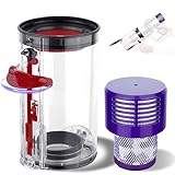 Set di Accessori per il Coperchio Inferiore del Contenitore per Dyson V10 SV12 SV13 SV27, Inclusi Filtro HEPA e Contenitore Trasparente di Alta Qualità per Ricambi per Dyson V10 Absolute