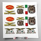 Kit adesivi compatibile con Moto Guzzi 100 casco | adesivi per moto telaio carena | Vinile Adesivo FACILE APPLICAZIONE Stampa UV | Stickersland®