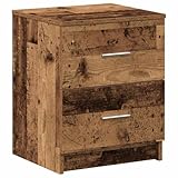 vidaXL Comodino con 2 Cassetti Legno Antico 40x36x50 cm, tavolino da Notte, tavolino, Arredamento per Camera da Letto, Comodino per Camera da Letto