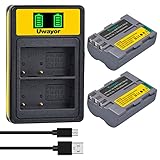 Uwayor EN-EL3e Batterie da 2600mAh con 2 Slot di Ricarica Caricabatteria per Nikon D700 D300s D100 D90 MH-18 MH-19 MB-D200 MB-D10