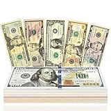 120 Foglio Scratch Cash, Dollari Simulati, Set Di Monete Da Gioco, 20 x 1$, 5$, 10$, 20$, 50$, 100$, Soldi Del Film Dollaro, Playset Di Cash Per Oggetti Di Scena Cinematografici, Giochi Da Casinò