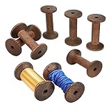 PH PandaHall 8pz Bobine di Legno Bobine da Cucito Rocchetto di Filo da Ricamo Vuoto Bobine di Tessitura di Filo per Macchine da Cucire da Ricamo Filo Filo Cavo Avvolgimento di Catena, 8x4.5cm