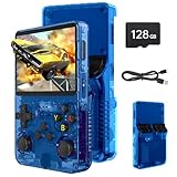Febotak R36S - Console da gioco retrò portatile con schermo IPS da 3,5", 128 GB di memoria, oltre 40.000 giochi, basato su LINXU Open Source ARKOS, batteria da 3500 mAh (Blu scuro)