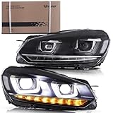 VLAND LED Fari Anteriori per VW Golf 6 MK6 2008-2013, Indicatori Sequenziali Escusivamente per modelli TSI (non GTI/R/TDI), lente Q5