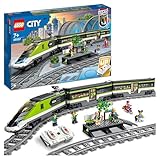 LEGO City Treno Passeggeri Espresso - Include Trenino Giocattolo Telecomandato con Fari Funzionanti, 2 Carrozze, 24 Binari e 6 Minifigure - Regalo per Bambini e Bambine da 7 Anni in su - 60337