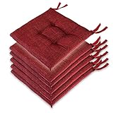 Leonardo Home - set 6 cuscini sedia da cucina double face , cuscino 4 punti con lacci imbottito - cuscini coprisedia da cucina - 100% Made in Italy