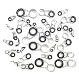 CHENNAN 35 Pezzi Occhi Guide per Canne da Pesca, Guide Canna da Pesca Top Tip Anello, Guide telescopiche per canne da Pesca Set, Accessori per canne da Pesca,Disponibile in Varie Dimensioni (Nero)