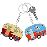 DSLSQD 2 portachiavi a forma di camper, accessori per camper per rimorchi da viaggio, retrò, portachiavi per auto, portachiavi carini per decorazione camper, camper, viaggi, campeggio, viaggi,