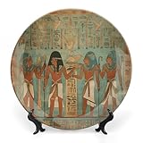 Donne nell'antico Egitto, piatto decorativo in porcellana, piatto in ceramica con motivo stampato, piatti in ceramica con supporto espositivo, piatti da portata, ornamenti artistici e artigianali da