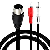 TECHZOCO Cavo Audio Stereo DIN Maschio RCA Maschio, Cavo DIN 5 pin Maschio a RCA, Cavo da midi a RCA, Stereo, Adatto per sistemi Bang & Olufsen, Naim, Quad, 1,50 metri