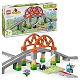 LEGO DUPLO Pack di Espansione Ponte e Binari Ferroviari Giocattolo - Giochi Didattici con 8 Pezzi di Rotaie, Ponte, Barriera e Mattoncino Interattivo - Regalo per Bambini e Bambine da 2 Anni - 10426