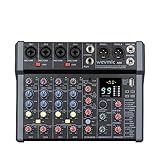 Weymic A80 Professional Mixer for Recording DJ Stage Karaoke Music Application w/ 99 DSP Effect USB Drive for Computer Input, XLR Microphone Jack, 48V Power (8-Channel)