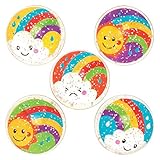 Baker Ross AT970 Palline Rimbalzine Glitterate Arcobaleno, per borse da festa per bambini e piccoli giocattoli per bambini (confezione da 10), assortiti