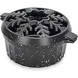 WILLOW WEAVE Vaporiera a legna da 2,5 litri, in ghisa con grande apertura superiore, pentola per stufa, potpourri, umidificatore decorativo per stufa a legna da interni, grigio fiocchi