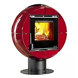 La Nordica - Stufa a Legna Fireball Finitura Maiolica Bordeaux da 89,2cm