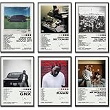 Un set di 6 poster artistici da parete con album Kendrick Lamar, stampa artistica da parete per stanza, poster decorativi estetici, 20 x 30 cm, stile 2