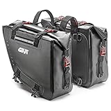 GIVI COPPIA DI BORSE LATERALI WATERPROOF NERE, 15+15 LITRI, CON INTERNO DI COLORE GIALLO GRT718
