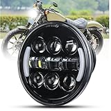 bamotoop Faro LED rotondo da 5-3/4" 14 cm con indicatori di direzione abbaglianti e anabbaglianti DRL compatibile con Harley Sportster XL 883 1200 Dyna