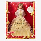 Barbie Signature Magia delle Feste 2023, bambola da collezione con capelli castano chiaro e abito dorato, confezione da esporre, regalo per le feste, giocattolo per bambini, 6+ anni, HJX06
