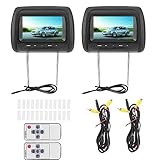 Monitor per Poggiatesta, 2 Pezzi 7 Pollici Controllo Wireless Poggiatesta Regolabile Monitor Video LCD HD Lettore per Auto Display MP5 Nero Universale DC 12V