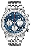 Breitling Navitimer AB0127211C1A1 - Orologio da uomo con cronografo automatico, quadrante blu Aurora, Blu, 46 mm, Cronografo