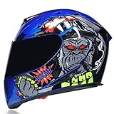 Casco Moto Integrale Con Doppia Visiera - Racing, Modulare, Capacete