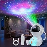 Proiettore Stelle Soffitto, LED Astronauta Proiettore Stelle Telecomando, 8 Modalità di Nebulosa & 5 Modalità di Luminosità e Velocità, Luce Notturna a Razzo, Lampada Proiettore Stelle Bambini Adult