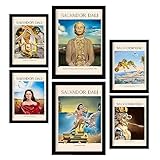 Nacnic Poster set di 6 Salvador Dali Collezione di opere d'arte, Quadri decorativi per il tuo salotto, camera da letto, casa. Stampe d'arte da parete. A4 and A3
