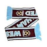 West Ham United FC - Sciarpa, Bordeaux / azzurro, Taglia Unica